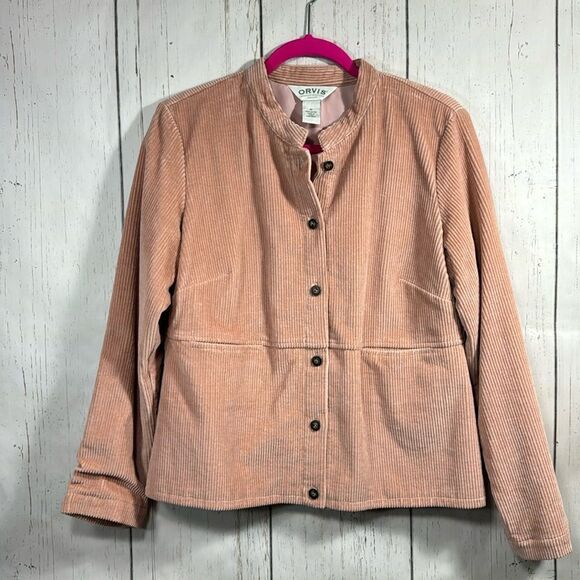 Orvis Blush Pink Corduroy Button Jacket Womens Cottagecore Classic Soft Neutrals - Picture 6 of 13